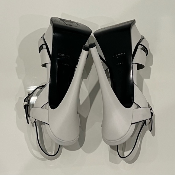 SAINT LAURENT WHITE TRIBUTE PLATFORM SANDALS SIZE 7.5 - Picture 15 of 17